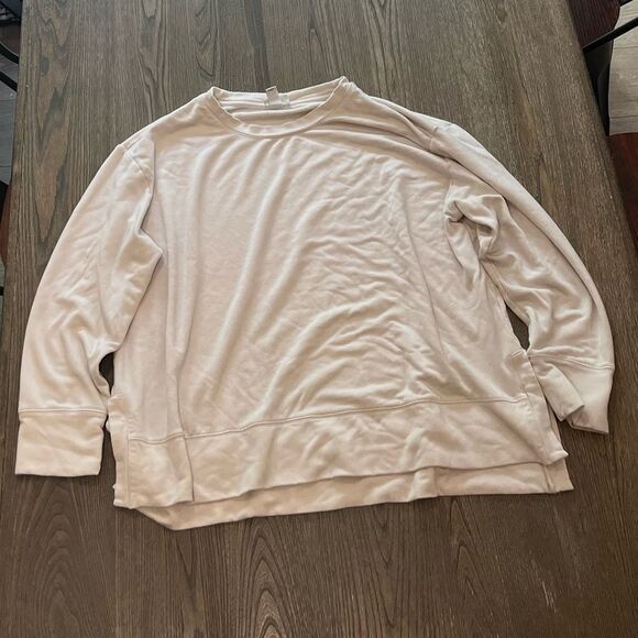 Ava & Viv Tops - Ava & Viv Light Pink Fleece Pullover Sweatshirt Crew Neck Size 2X